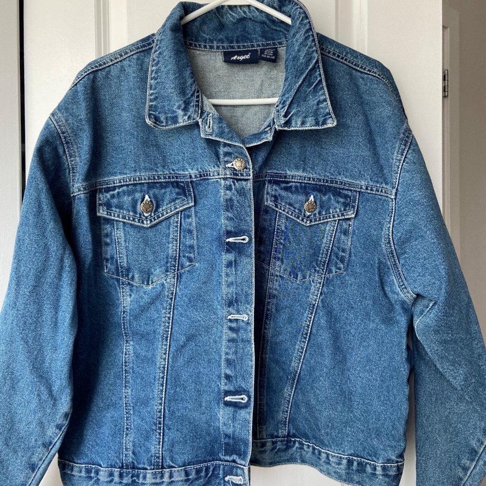 Y2K USA Flag Denim Jacket by Angee (XL) - Picture 2 of 3